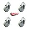 Service Caster 4 Inch Polyurethane Wheel with 3/4 Inch NPT Pipe Thread Stem Swivel Caster, 4PK SCC-PS20S414-PPUB-34NPT-GRY-4 - alternate 2